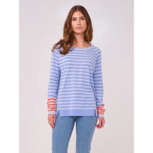 Brodie Cashmere Wispr knitwear sweater blue orange stripe size M